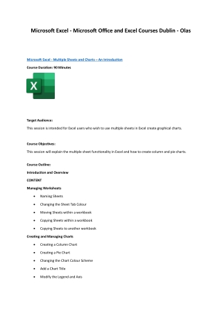 Microsoft Excel - Microsoft Office and Excel Courses Dublin - Olas