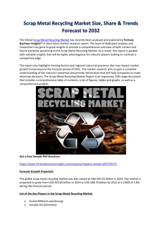 Scrap Metal Recycling Market
