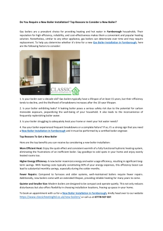 Do You Require a New Boiler Installation? Top Reasons to Consider a New Boiler?