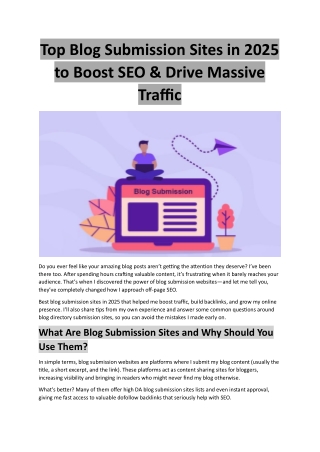 top blog submission sites in 2025 to boost