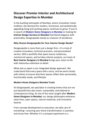 Modern Home Designers in Mumbai | Stylish Living by Designopedia
