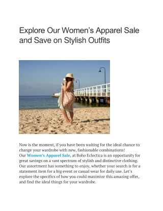 Explore Our Women’s Apparel Sale and Save on Stylish Outfits
