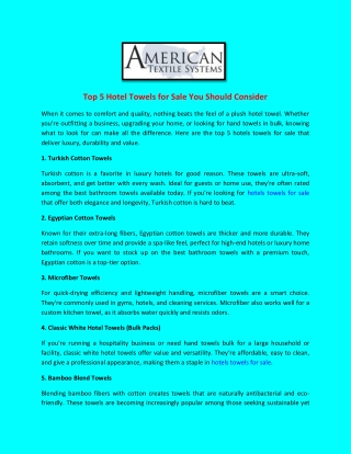 Top 5 Hotel Towels for Sale You Should Consider