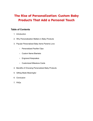 The Rise of Personalization Custom Baby Products That Add a Personal Touch