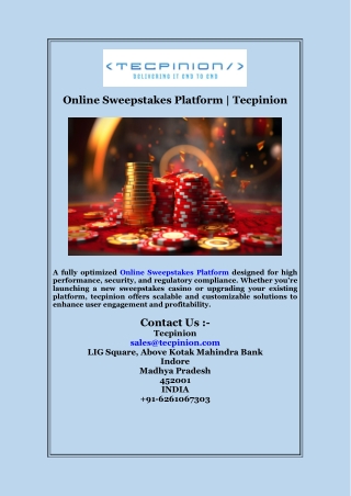 Online Sweepstakes Platform  Tecpinion