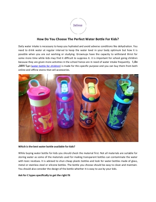 water bottle for children