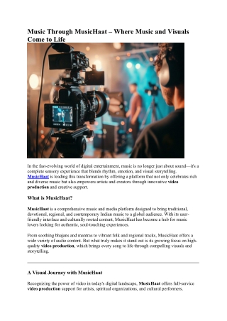MusicHaat video production pdf