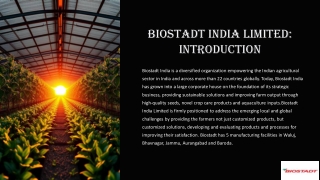 biostadt india limited introduction