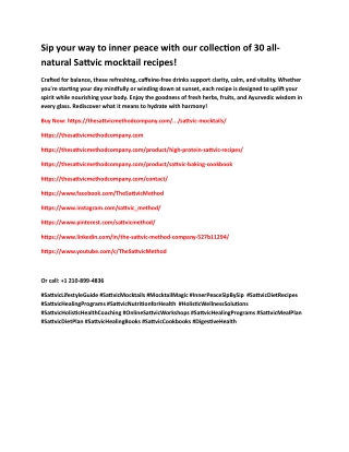 Sattvic Mocktail Recipes