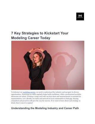 7 key strategies to kickstart your modeling