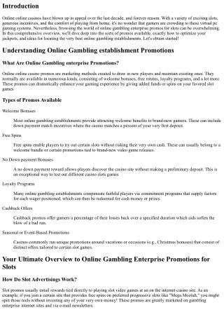 Your Ultimate Guide to Online Gambling Establishment Advertisings for Slots