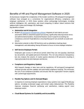 Benefits of HR and Payroll Management Software in 2025