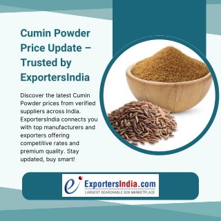 Track Today’s Cumin Powder Rates on ExportersIndia