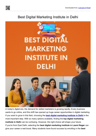 Best Digital Marketing Institute in Delhi