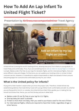 How To Add An Lap Infant To United Flight Ticket?