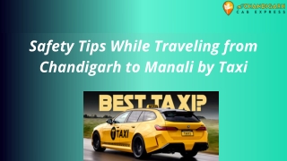 Safety Tips While Traveling from Chandigarh to Manali by Taxi