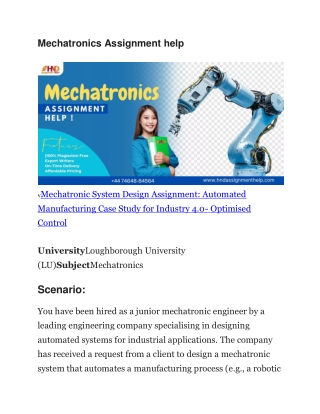 mechatronics assignment help