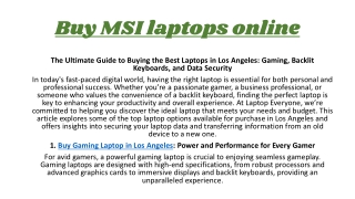 buy msi laptops online