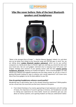Vibe like never before Role of the best Bluetooth speakers and headphones