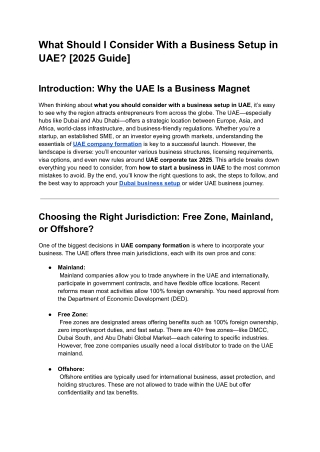What Should I Consider With a Business Setup in UAE_