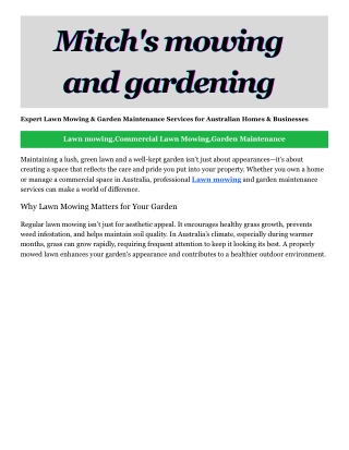 Garden Maintenance