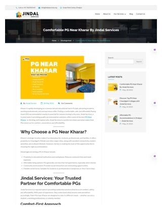 Comfortable PG Near Kharar By Jindal Services