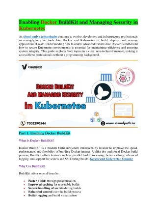 Docker Kubernetes Training - Kubernetes Online Training in India