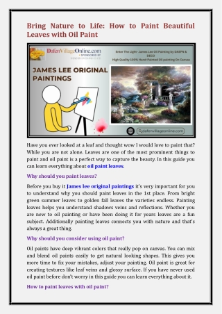 James lee original paintings