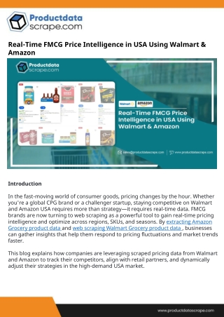 real time fmcg price intelligence in usa using