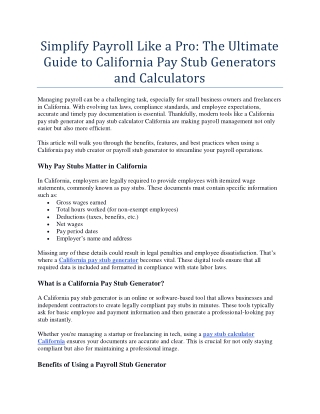 Simplify Payroll Like a Pro