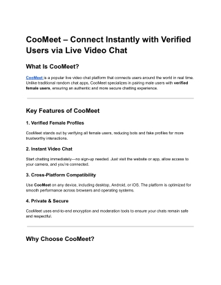 coomeet connect instantly with verified users