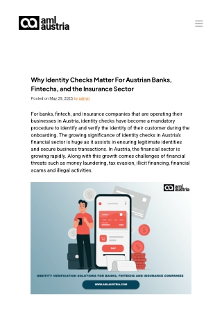Why Identity Checks Matter For Austrian Banks, Fintechs, and the Insurance Secto