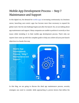 Mobile App Maintenance and Support: Complete Guide to Costs, Services, and Best