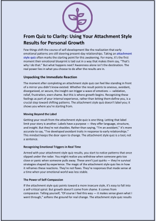 from quiz to clarity using your attachment style