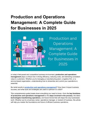 Production and Operations Management_ A Complete Guide for Businesses in 2025