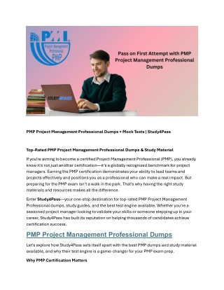 Trusted Study Material for PMP Project Management Professional Dumps