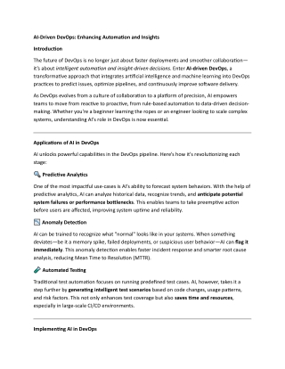 ai driven devops enhancing automation and insights