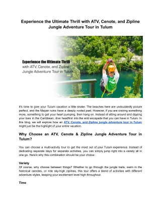experience the ultimate thrill with atv cenote