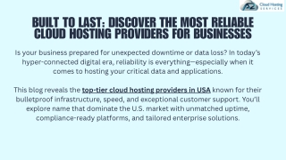Reliable Cloud Hosting Solutions in USA | Scalable & Secure