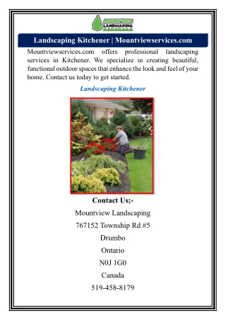 landscaping kitchener mountviewservices