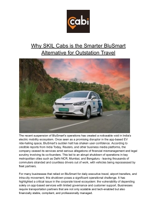 why skil cabs is the smarter blusmart alternative