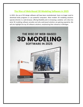 The Rise of Web-Based 3D Modeling Software in 2025