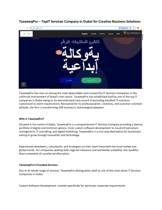 tasweeqpro topit services company in dubai