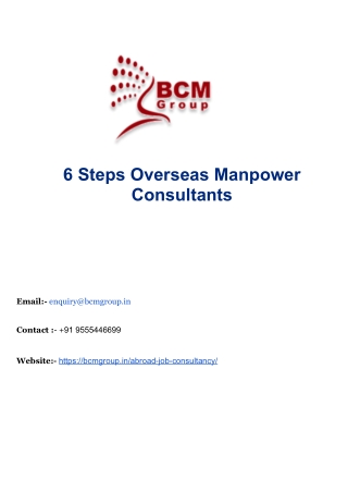 6 steps overseas manpower consultants