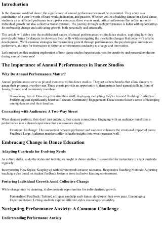 Embracing Change and Growth Through Each Annual Performance!