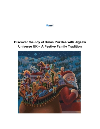 Festive Xmas Puzzles for All Ages | Christmas Jigsaws – Jigsaw Universe UK