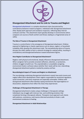 disorganized attachment and its link to trauma
