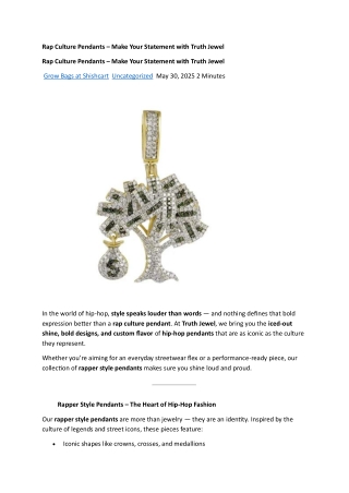 Rap Culture Pendants – Make Your Statement with Truth Jewel