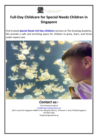 Full-Day Childcare for Special Needs Children in Singapore