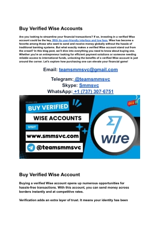 Top 18 Reasons Why Buying a Verified Wise Account Is a Scam